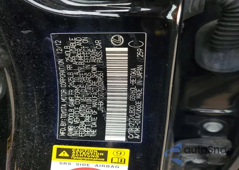 2013 Lexus Es 350 from USA, damaged, VIN JTHBK1GG7D2039561